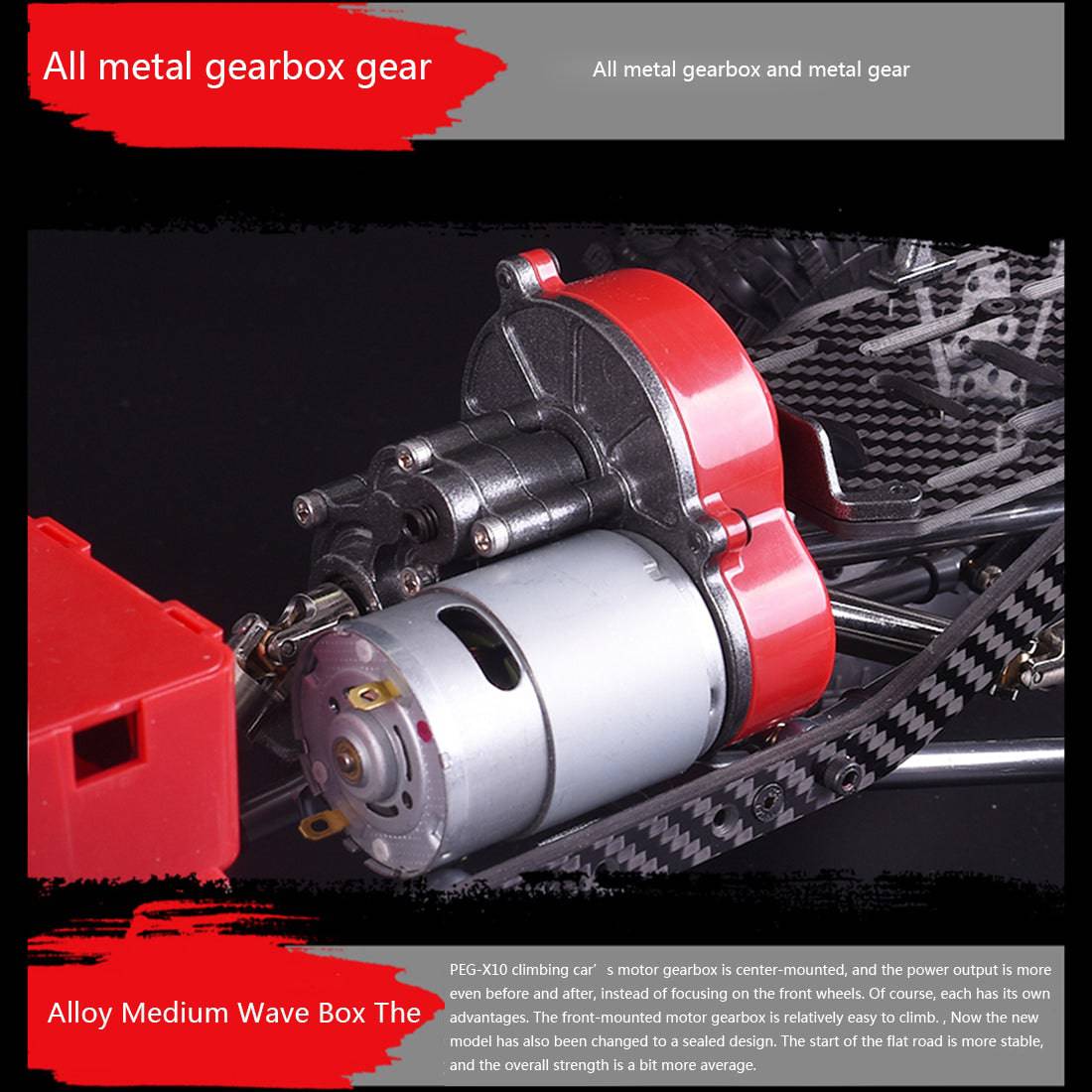 ENJOMOR 1/10  Metal RC Car Frame 4WD Off-road Climbing Car without Car Shell - stirlingkit