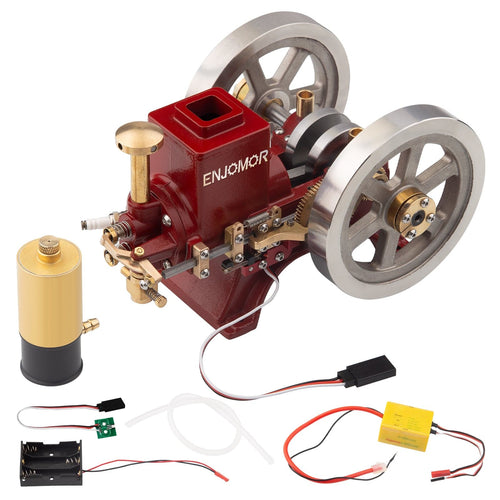Eljo Model Engine ENJOMOR 6cc Antique Red Hit and Miss Gas Engine Working Model - stirlingkit