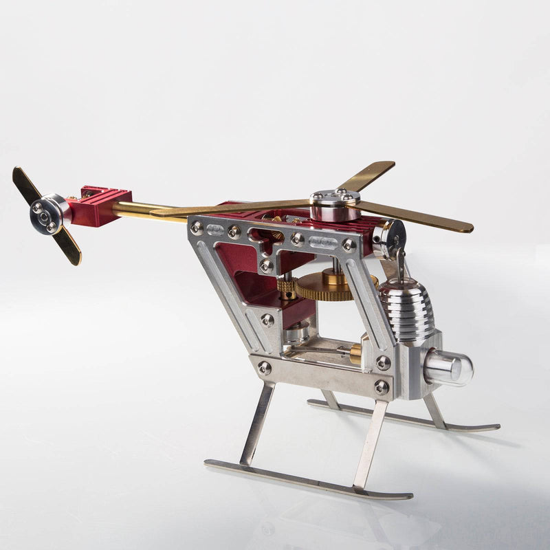 ENJOMOR γ-shape Metal Hot-air Stirling Engine Powered Engine Mini Helicopter Model Building Kit - stirlingkit