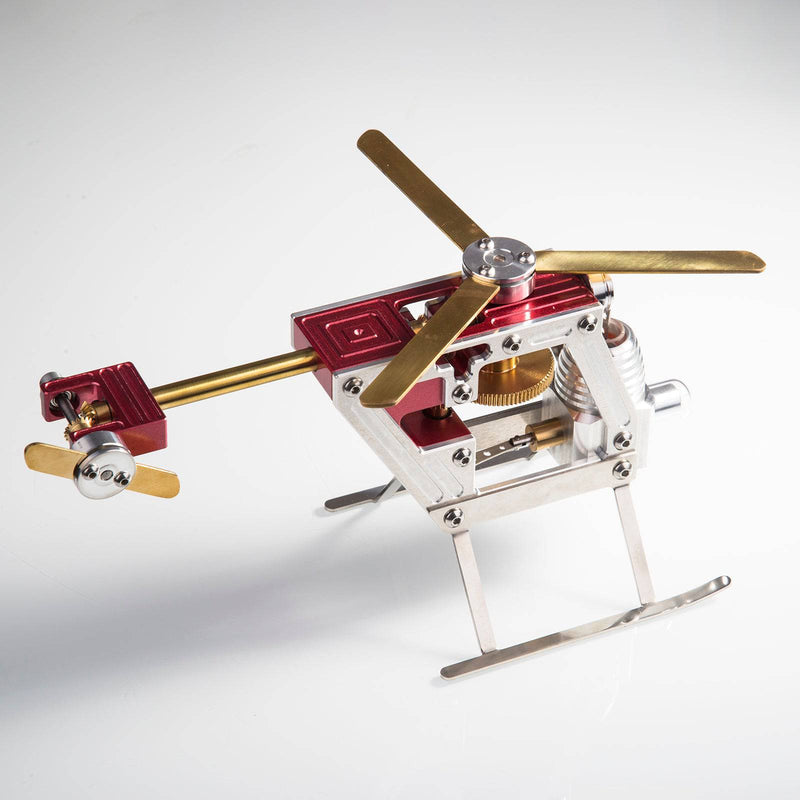 ENJOMOR γ-shape Metal Hot-air Stirling Engine Powered Engine Mini Helicopter Model Building Kit - stirlingkit