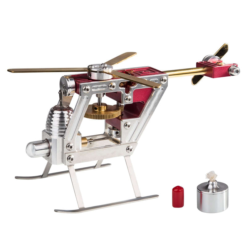 ENJOMOR γ-shape Metal Hot-air Stirling Engine Powered Engine Mini Helicopter Model Building Kit - stirlingkit