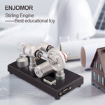 ENJOMOR γ-Type Hot-air Single Cylinder Stirling Engine Generator Model Toy - stirlingkit