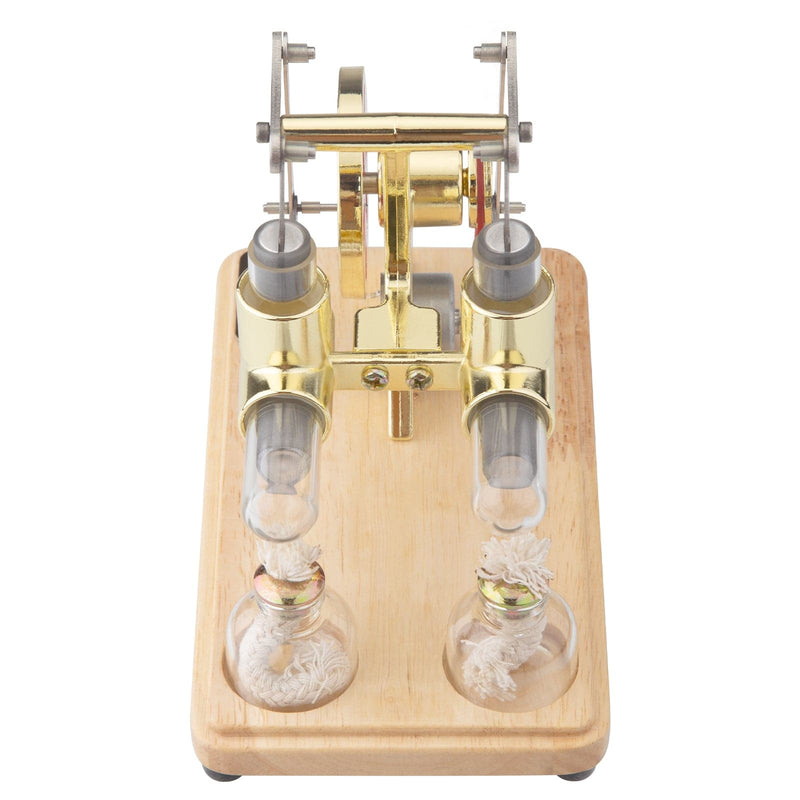 ENJOMOR Balance Two Cylinder Stirling Engine with LED Light Bulb - stirlingkit