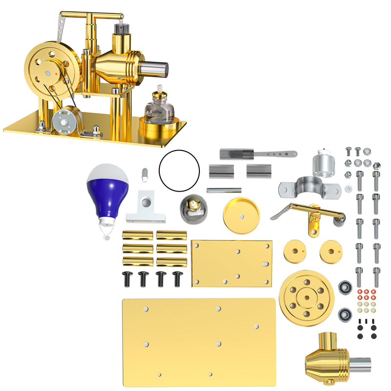 ENJOMOR DIY Hot Air Stirling Engine Model Building Kits Golden - stirlingkit