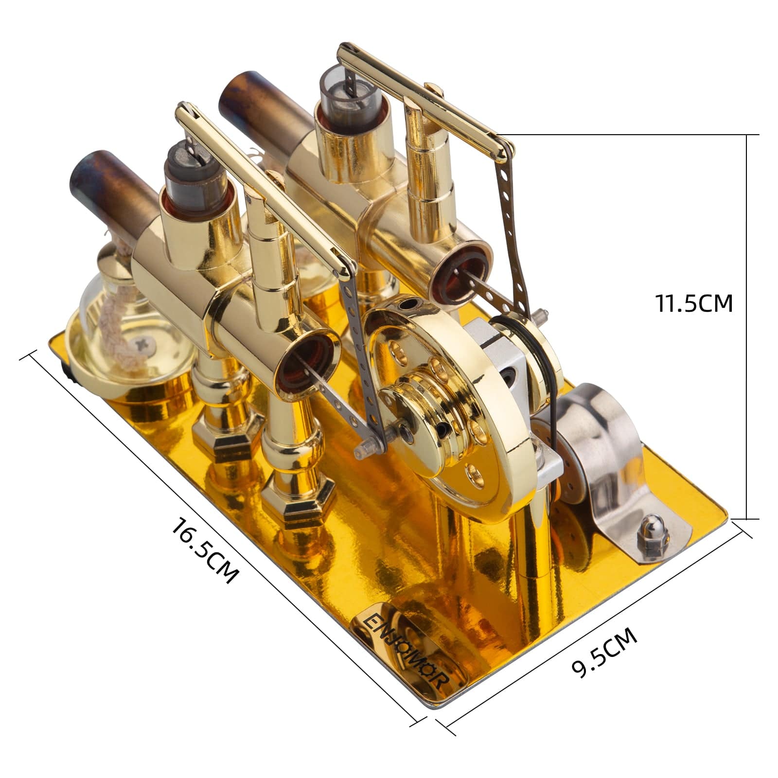 ENJOMOR Golden Balance Stirling Engine Generator with LED Bulb Non-Stop Run - stirlingkit