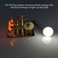 ENJOMOR Golden Balance Stirling Engine Generator with LED Bulb Non-Stop Run - stirlingkit