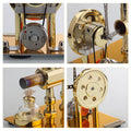 ENJOMOR Golden Balance Stirling Engine Generator with LED Bulb Non-Stop Run - stirlingkit