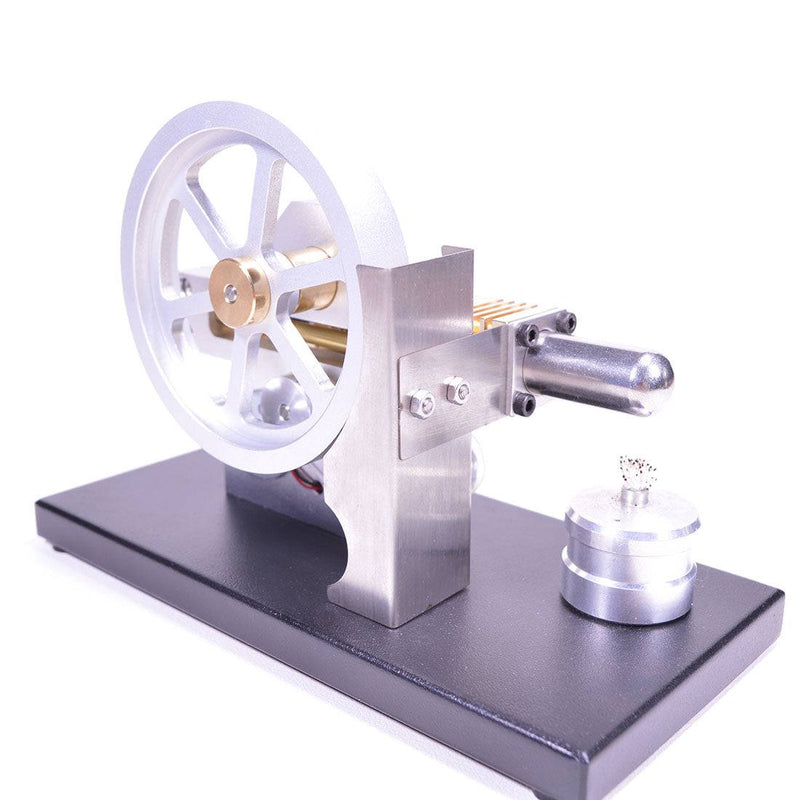 Enjomor Horizontal Gear Drive Hot Air Stirling Engine LED Electricity Generator Model with Voltmeter - stirlingkit