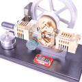 Enjomor Horizontal Gear Drive Hot Air Stirling Engine LED Electricity Generator Model with Voltmeter - stirlingkit