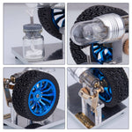 ENJOMOR Mini Rocker Arm Stirling engine Alpha Version with Tire - stirlingkit