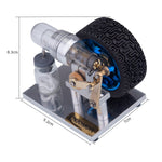 ENJOMOR Mini Rocker Arm Stirling engine Alpha Version with Tire - stirlingkit