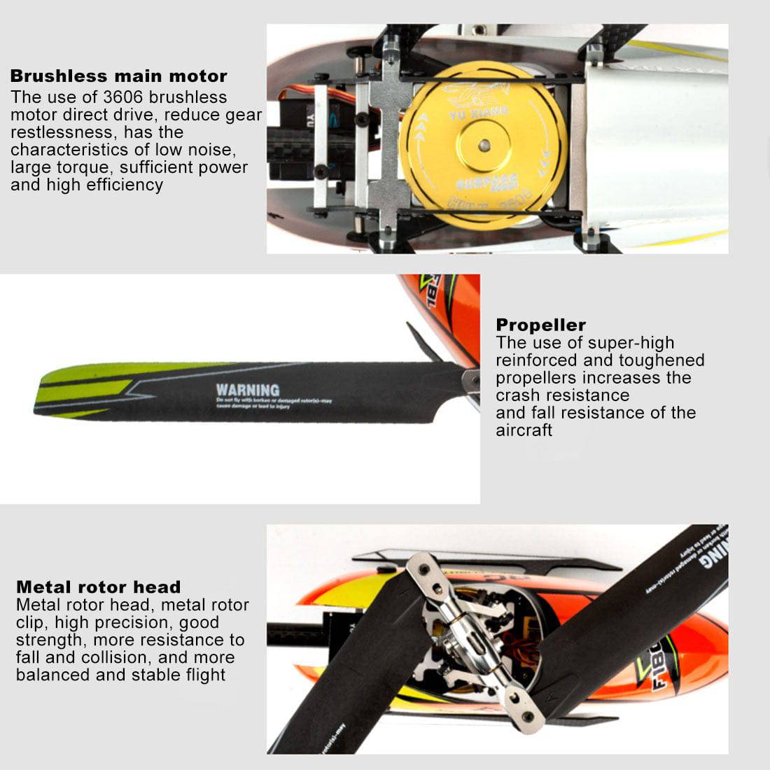 F180 2.4Ghz Flybarless RC Stunt Helicopter 6CH 3D/6G RTF - stirlingkit