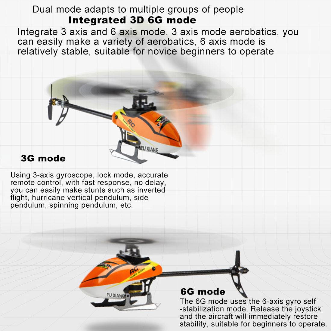 F180 2.4Ghz Flybarless RC Stunt Helicopter 6CH 3D/6G RTF - stirlingkit