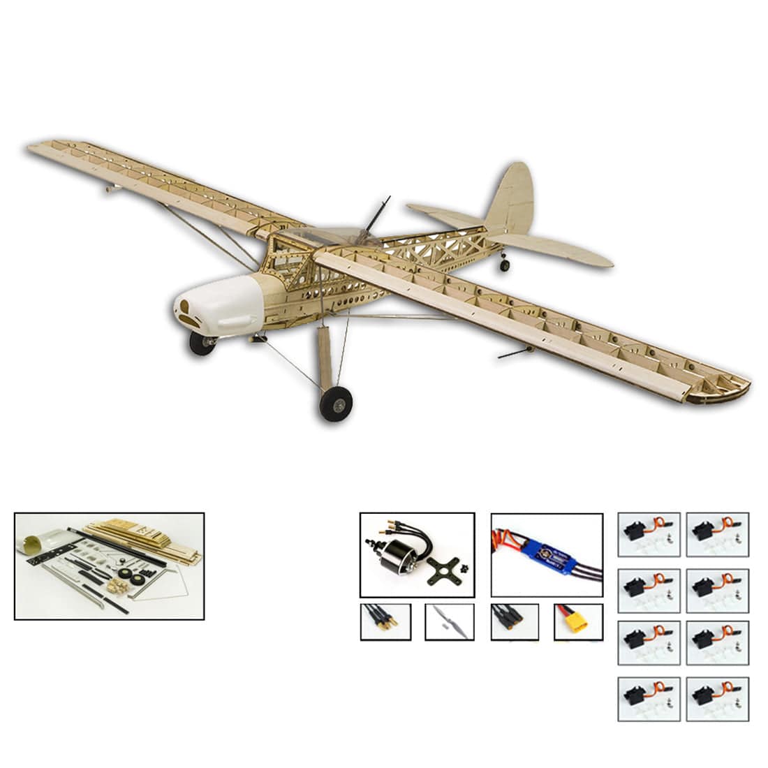 Fi156 1600mm Wingspan Balsa Wood RC Airplane Flight Electric Plane DIY KIT - stirlingkit