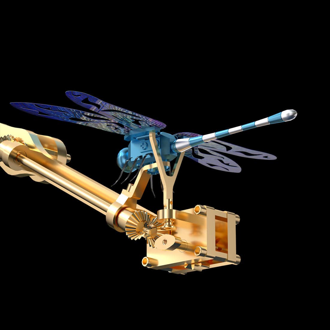 Teching Flying Dragonfly Kinetic Sculpture 3D Metal Model DIY Kits - stirlingkit