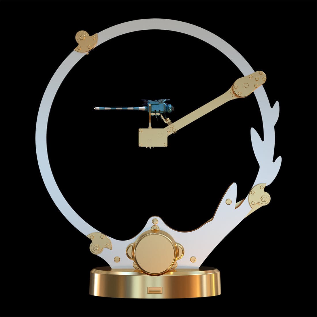 Teching Flying Dragonfly Kinetic Sculpture 3D Metal Model DIY Kits - stirlingkit