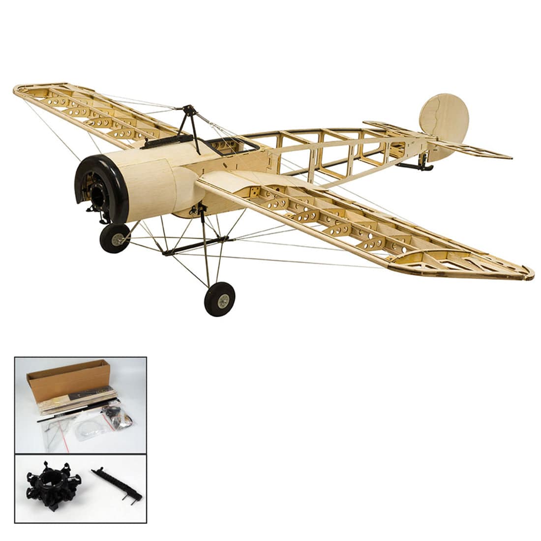 Balsa Model Kit Fokker-E RC Balsa Wood Airplane Kit 1200mm Wingspan Aircraft Trainer ...