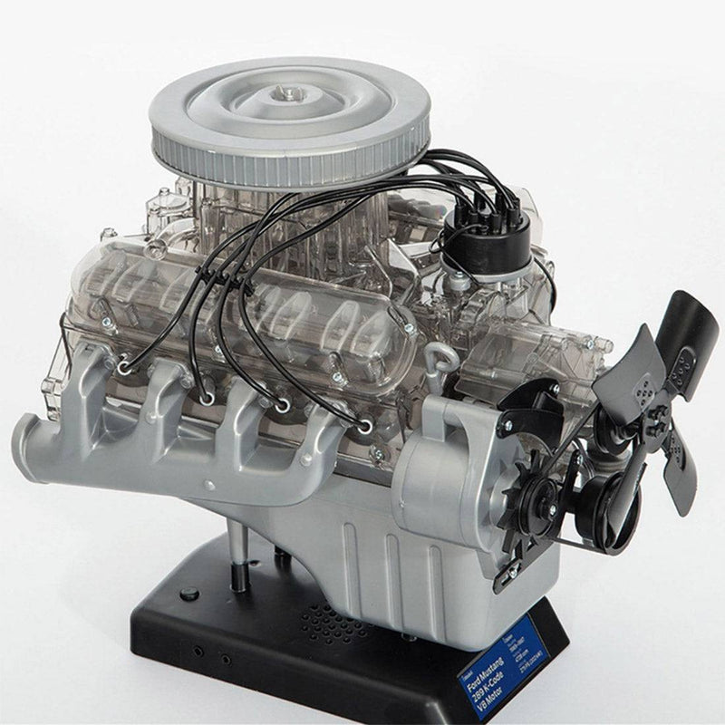 DIY V8 Engine Model Assembly Visual Motor Model Ford Mustang Mini Simulation Transparent - stirlingkit