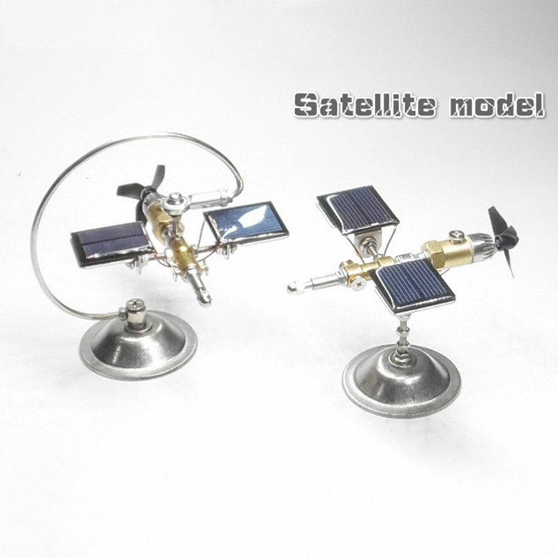 Free Energy Magnet Motor Self Runing Free Electricity Solar Powered Satellite Model - stirlingkit