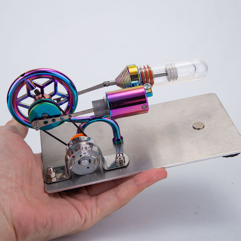 Gamma Free Piston Stirling Engine with LED Lights Physics Demos - stirlingkit