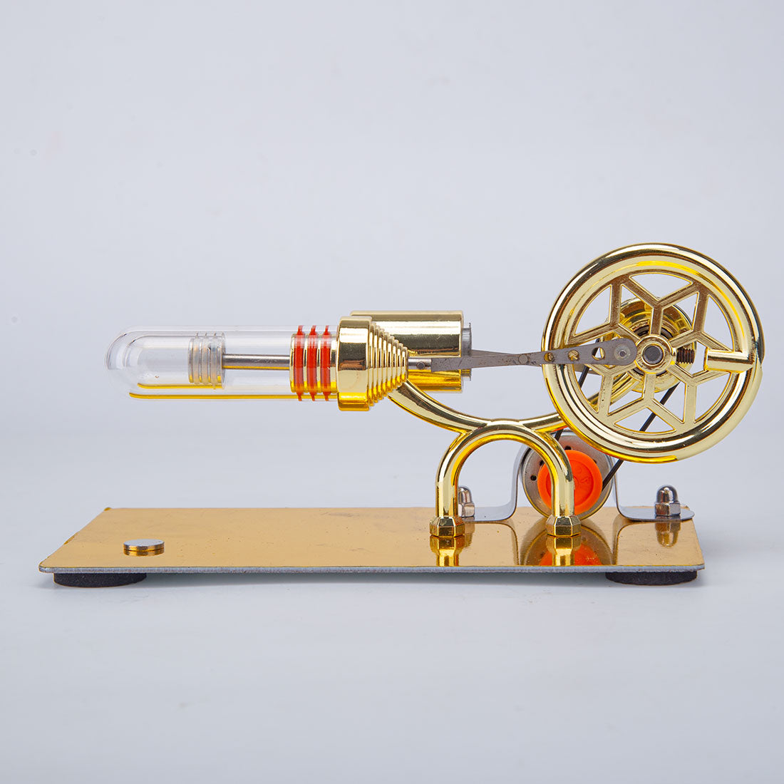 Gamma Free Piston Stirling Engine With LED Lights Physics Demos Gamma free piston stirling engine with led lights physics demos