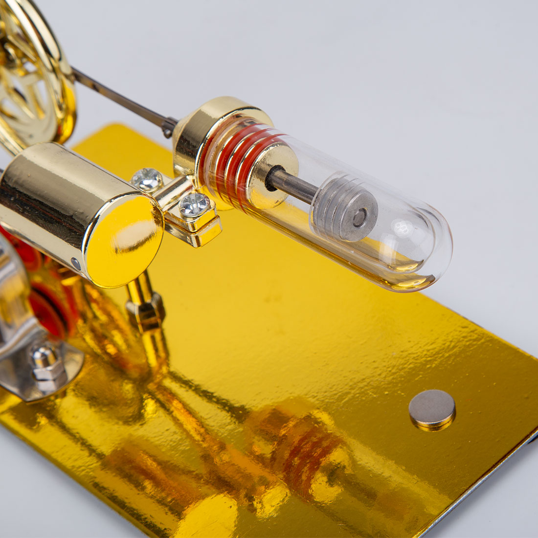 Gamma Free Piston Stirling Engine With LED Lights Physics Demos Gamma free piston stirling engine with led lights physics demos