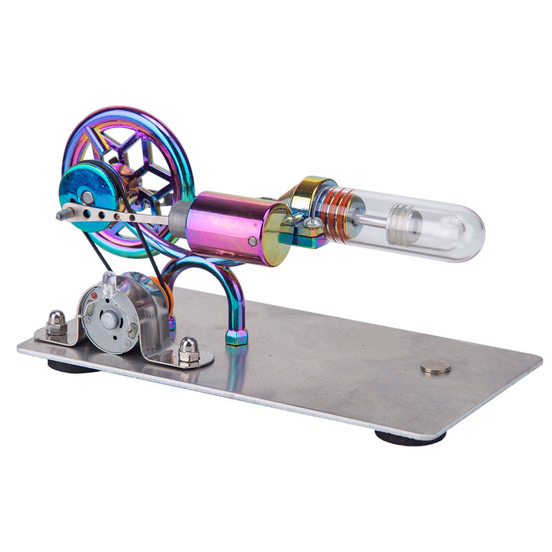 Gamma Free Piston Stirling Engine with LED Lights Physics Demos - stirlingkit