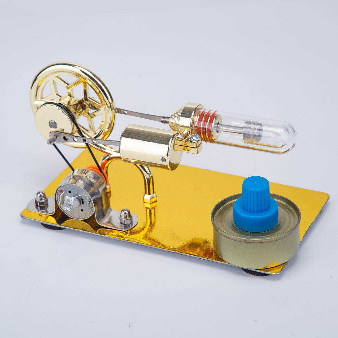 Gamma Free Piston Stirling Engine With LED Lights Physics Demos Gamma free piston stirling engine with led lights physics demos