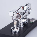 Enjomor Gamma Type Hot Air Stirling Engines with Light and Voltmeter - stirlingkit