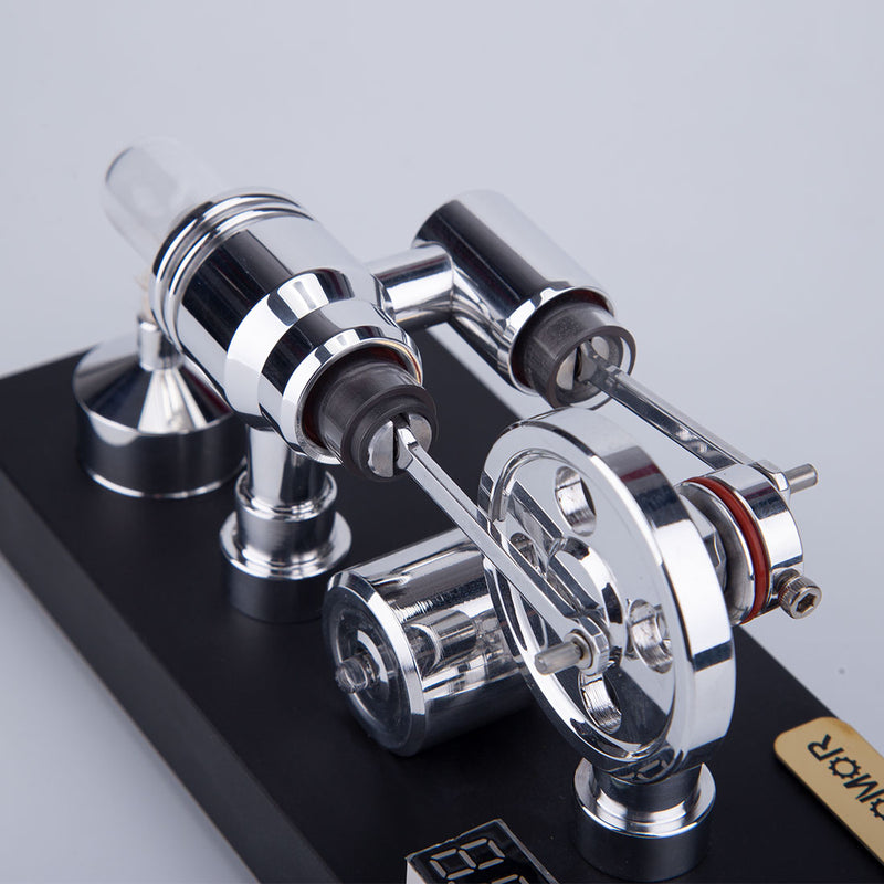 Enjomor Gamma Type Hot Air Stirling Engines with Light and Voltmeter - stirlingkit