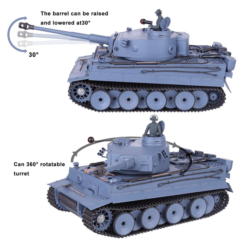 German Tiger I 1/16 2.4Ghz Metal RC Infrared Main Battle Tank Model with Light Smoke FPV - stirlingkit