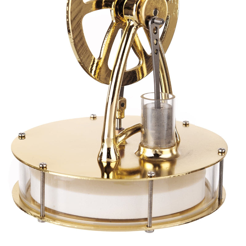 Golden Low Temperature Powered Stirling Engine Science Physical Experiment Toy - stirlingkit