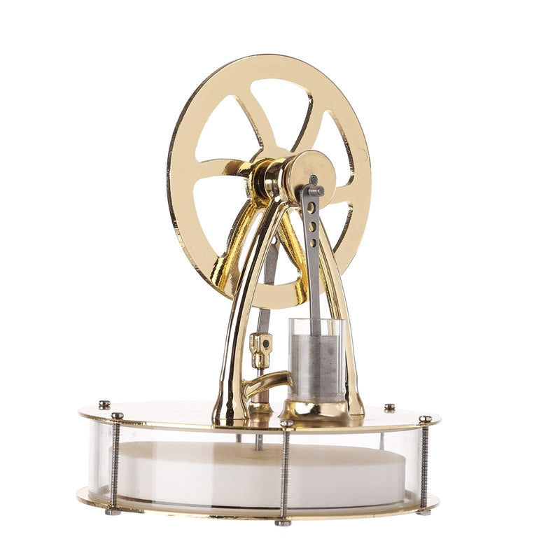 Golden Low Temperature Powered Stirling Engine Science Physical Experiment Toy - stirlingkit