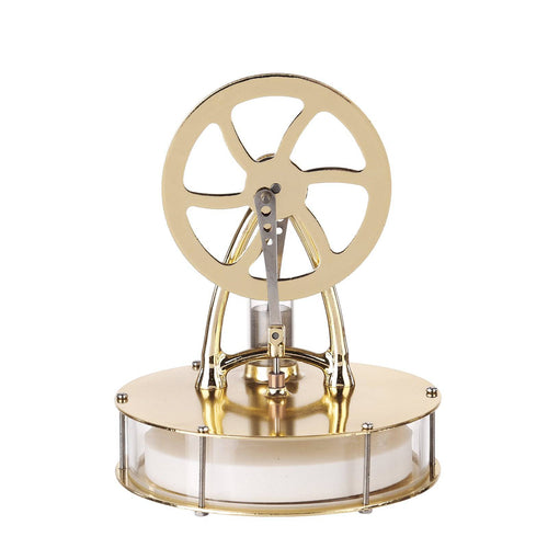 Golden Low Temperature Powered Stirling Engine Science Physical Experiment Toy - stirlingkit