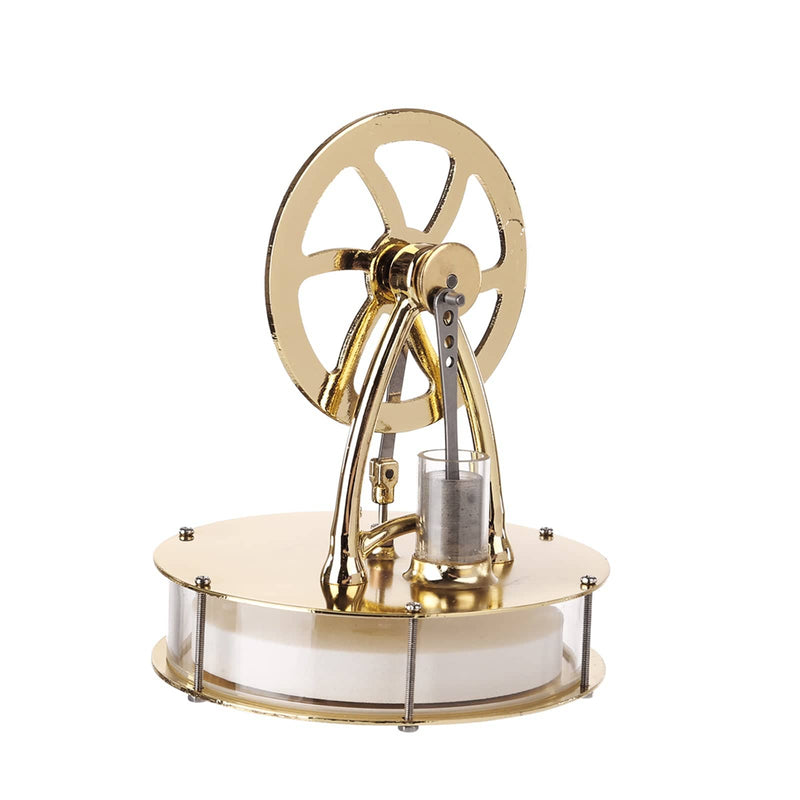 Golden Low Temperature Powered Stirling Engine Science Physical Experiment Toy - stirlingkit