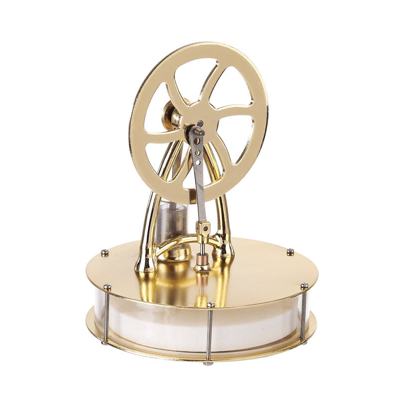 Golden Low Temperature Powered Stirling Engine Science Physical Experiment Toy - stirlingkit