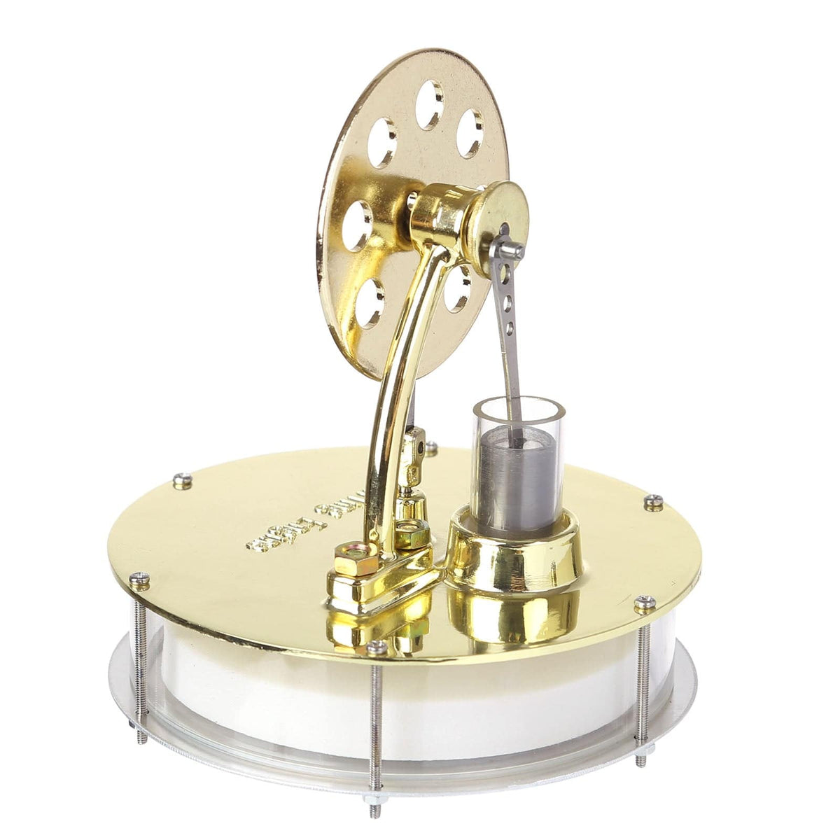 Golden Metal Low Temperature Powered Stirling Engine Model - stirlingkit