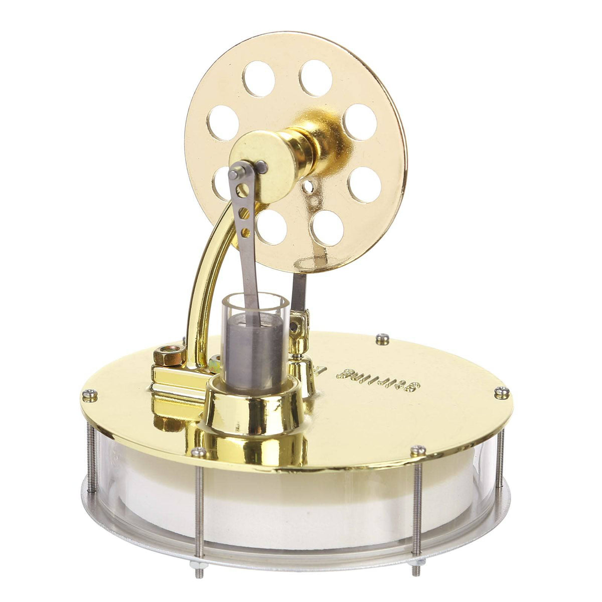 Golden Metal Low Temperature Powered Stirling Engine Model - stirlingkit