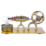 Golden Single Cylinder Stirling Engine Model Science Physical Educational Toys Gift - stirlingkit