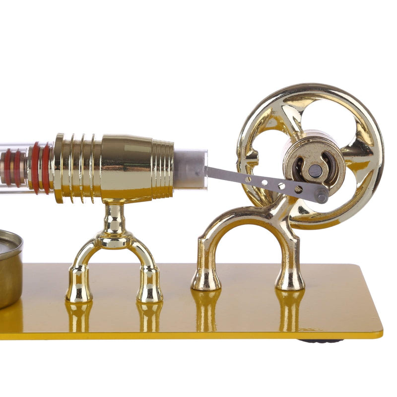 Golden Single Cylinder Stirling Engine Model Science Physical Educational Toys Gift - stirlingkit