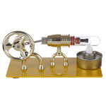 Golden Single Cylinder Stirling Engine Model Science Physical Educational Toys Gift - stirlingkit