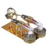 Golden Two Cylinders Stirling Engine Model Physics Science Educational Toys Custom - stirlingkit