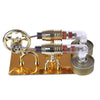 Golden Two Cylinders Stirling Engine Model Physics Science Educational Toys Custom - stirlingkit