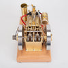 H76 5CC Horizontal Vintage Stationary Engine Twin-cylinder OHV Dual Flywheel Gasoline Internal Combustion Engine Model - stirlingkit