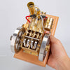 H76 5CC Horizontal Vintage Stationary Engine Twin-cylinder OHV Dual Flywheel Gasoline Internal Combustion Engine Model - stirlingkit