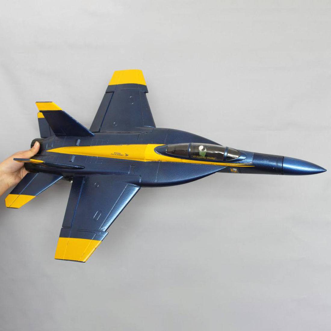 Hand Throwing EPO Foam RC Fighter Jet Plane 475mm Wingspan PNP - Blue - stirlingkit