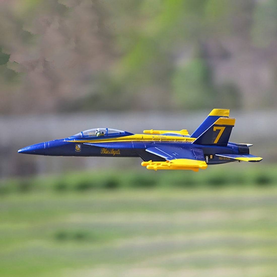 Hand Throwing EPO Foam RC Fighter Jet Plane 475mm Wingspan PNP - Blue - stirlingkit