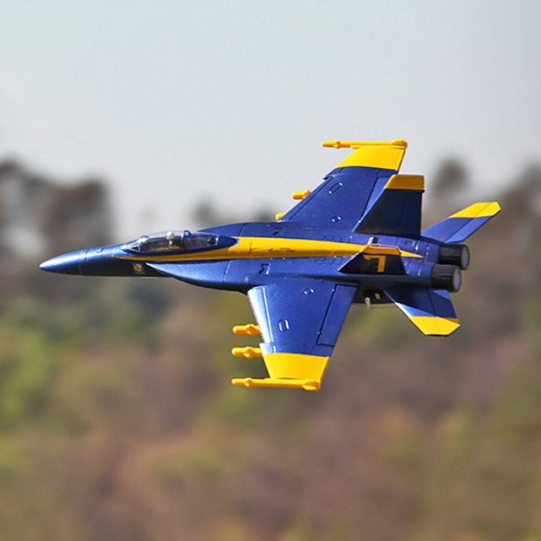 Hand Throwing EPO Foam RC Fighter Jet Plane 475mm Wingspan PNP - Blue - stirlingkit