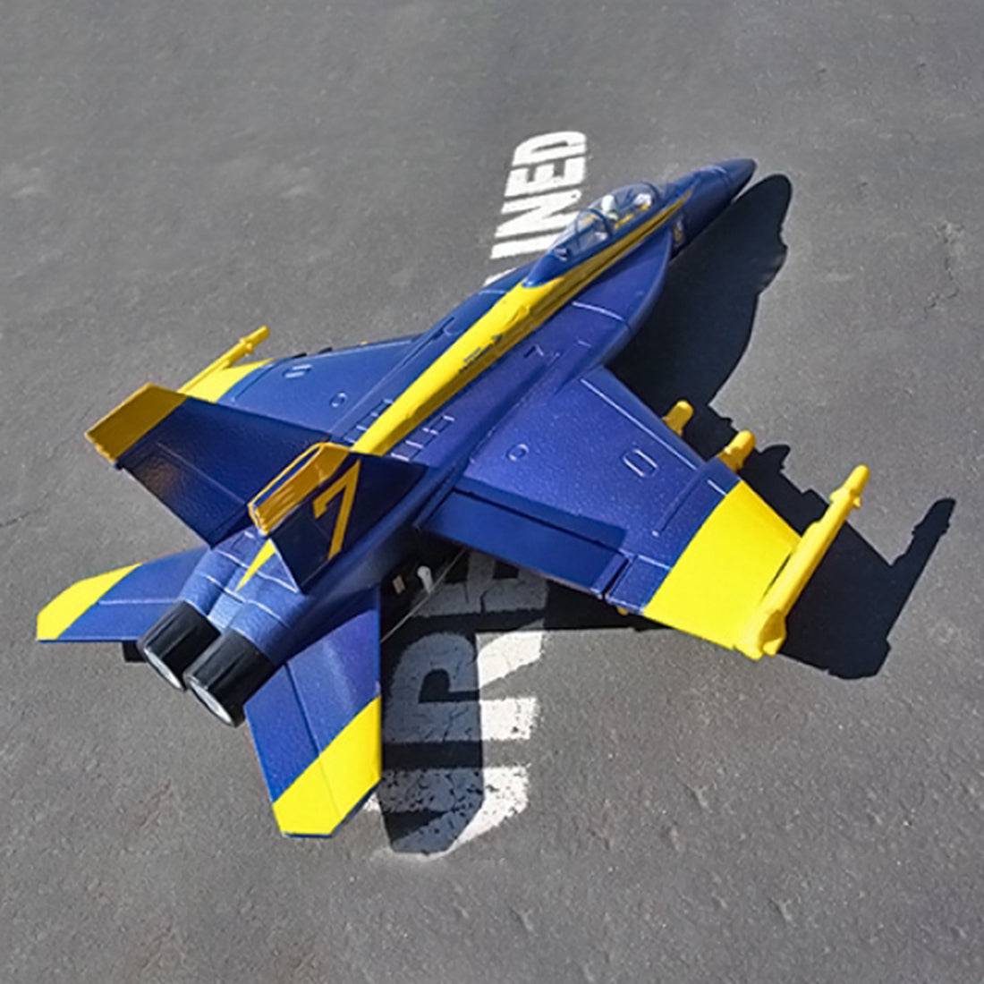Hand Throwing EPO Foam RC Fighter Jet Plane 475mm Wingspan PNP - Blue - stirlingkit