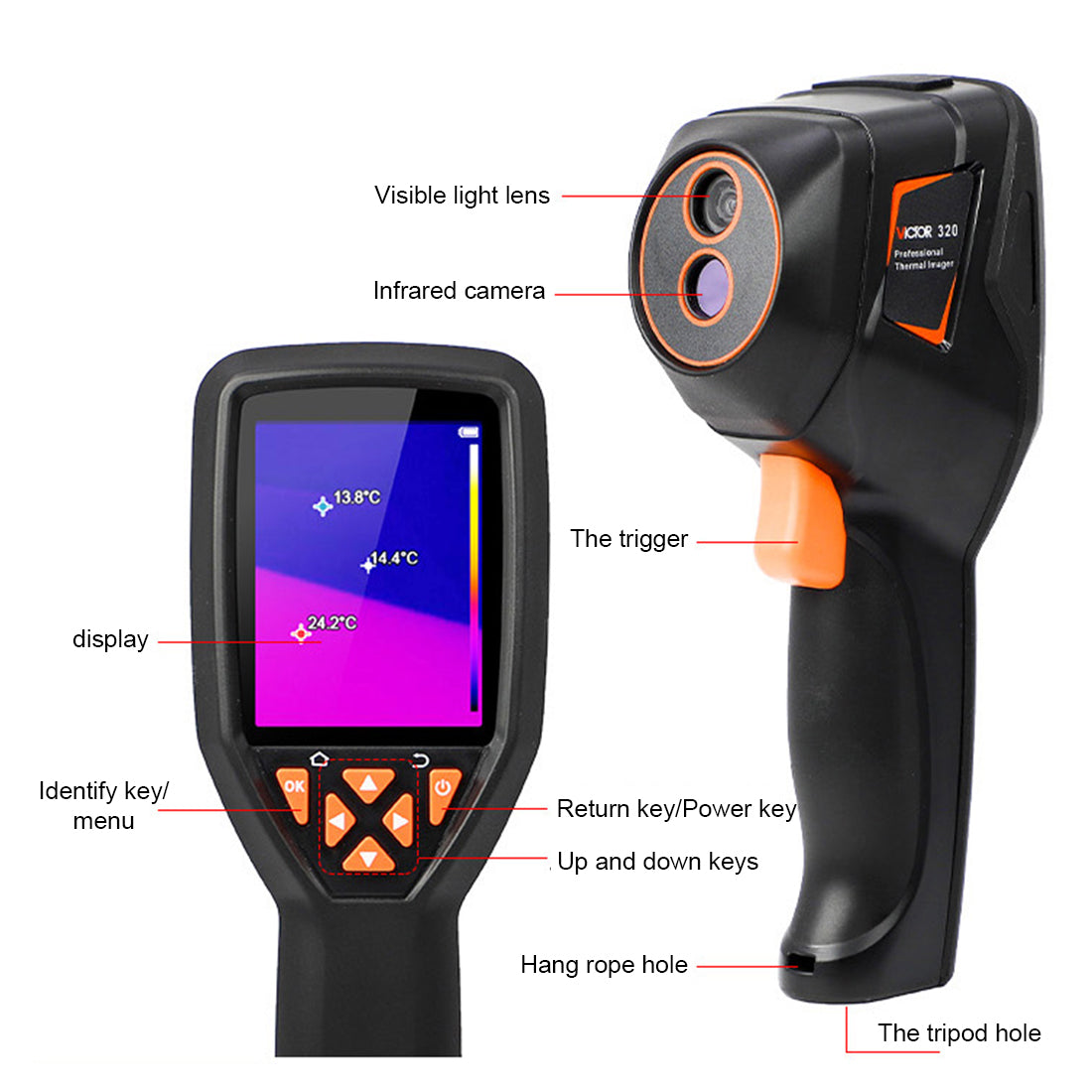 Handheld Ir Camera Handheld Infrared Thermal Imager Visible Light Camera - Stirlingkit